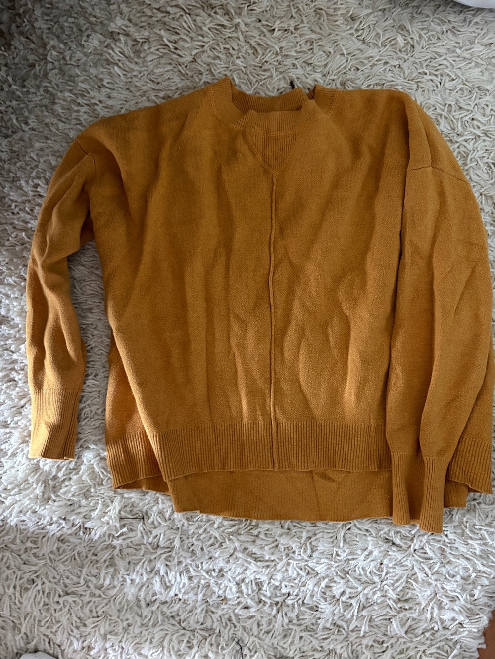 Women’s Mustard Crewneck Sweater - Classic Knit